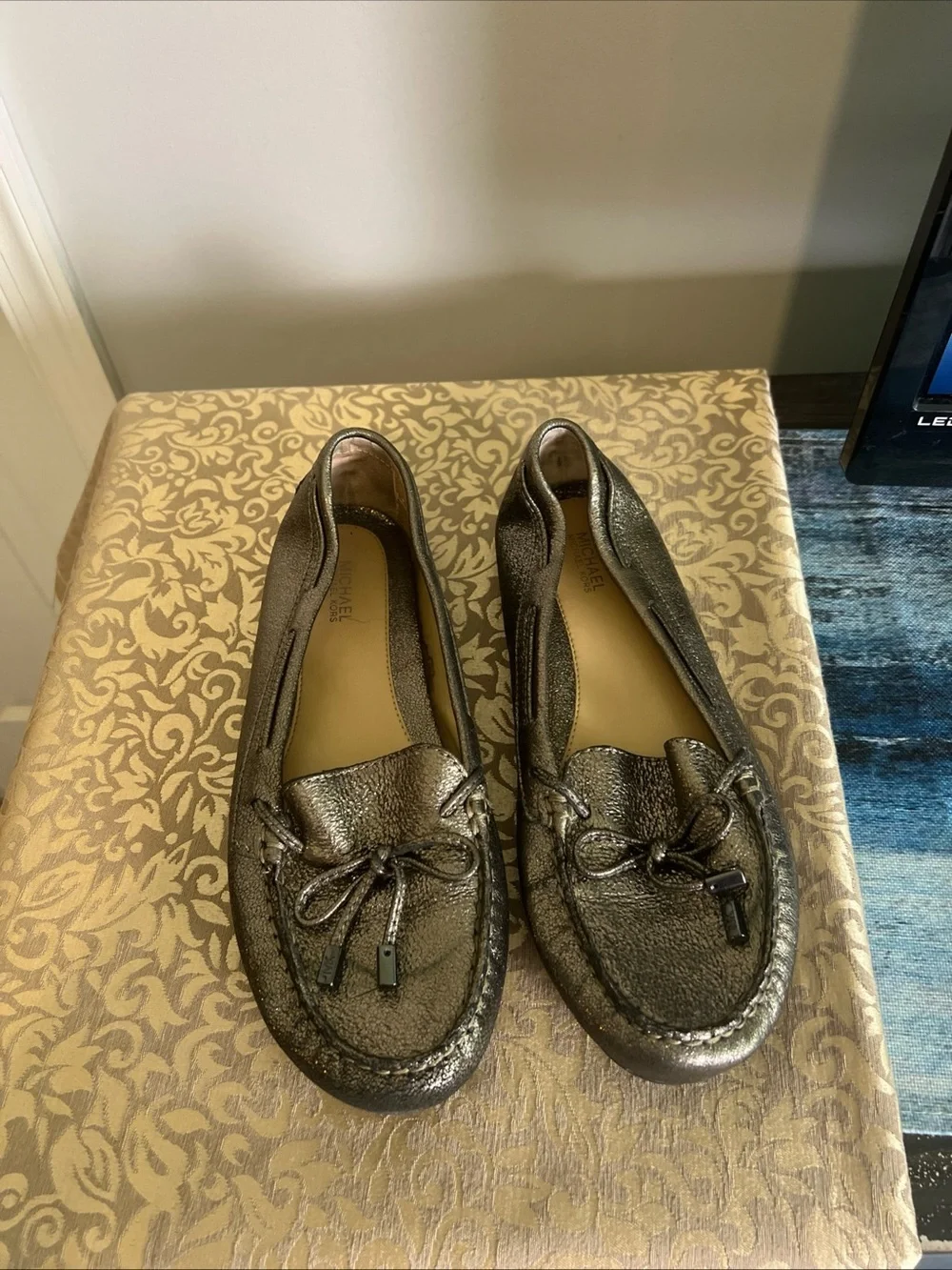 Michael Kors Daisy Designer Footwear Women Leather Driving Loafer Laces Size 8